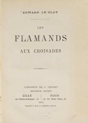 Les Flamands aux croisades