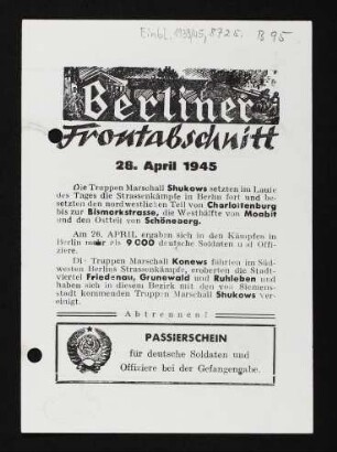Berliner Frontabschnitt 28.April 1945
