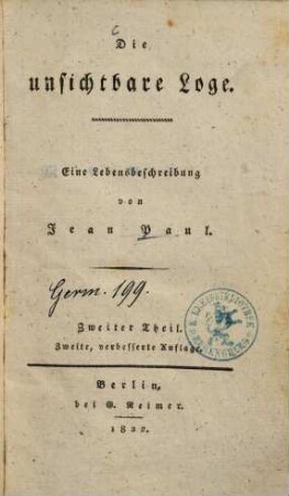 Die unsichtbare Loge : eine Lebensbeschreibung, 2