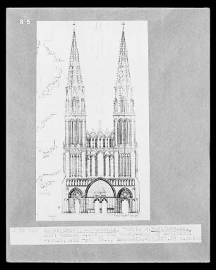 Die Kathedrale Notre-Dame in Sées: Aufriss der Westfassade