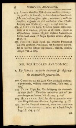 XIII. Scriptores anatomici