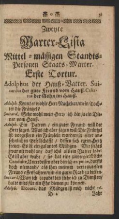 Zweyte Marter-Lista Mittel-mässigen Standts-Personen Staats-Marter.