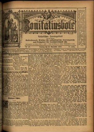 Erste Ausgabe vom Sonntag, den 19. November 1916.