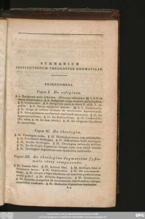 Summarium Institutionum Theologiae Dogmaticae.