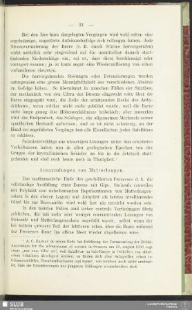 Ansammlungen von Mutterlaugen