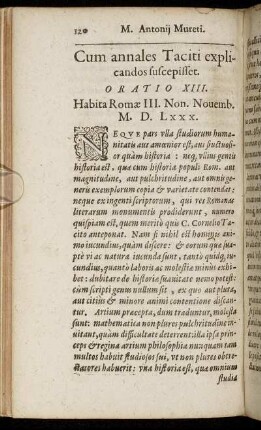 Cum annales Taciti explicandos suscepisset. Oratio XIII.