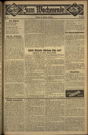 Zweite Ausgabe vom Sonntag, den 29. April 1934.
