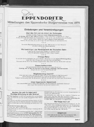 Mitteilungen des Eppendorfer Bürgervereins 1875