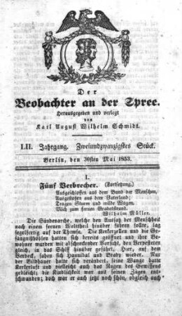 22. Stück, 30. Mai 1853