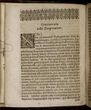 Oratiuncula. Ad Exequiatores.