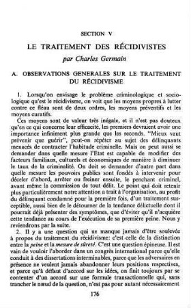 176-200, Le Traitement des Récidivistes