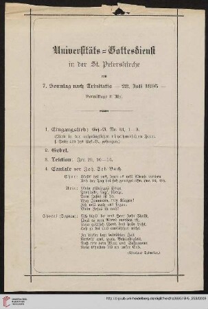 Beilage (Universitätsgottesdienst 28.07.1895)