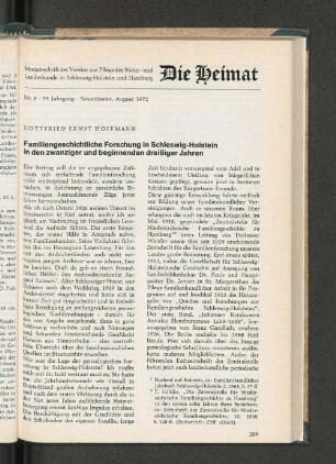 Nr. 8. 79. Jahrgang. Neumünster, 1972.