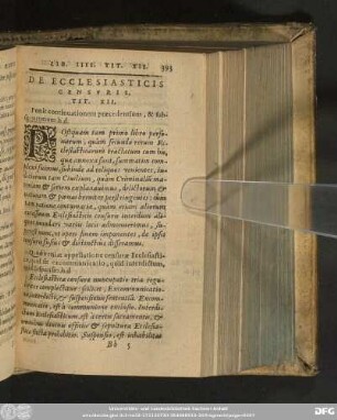 De Ecclesiasticis Censuris, Tit. XII.