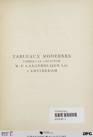 Tableaux modernes