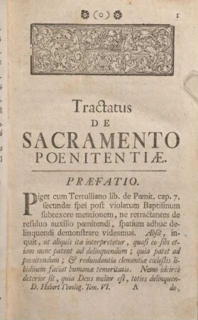 Tractatus De Sacramento Poenitentiae.
