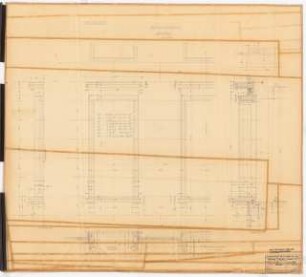 Reichsluftfahrtministerium, Berlin: Fenster V1 (2. OG): Ansicht, Schnitt, Grundriss 1:20