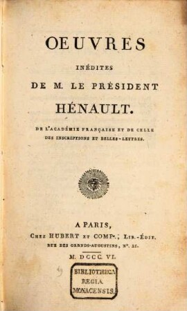 Oeuvres inedites