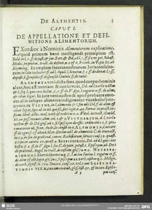 Caput I. De Appellatione Et Definitione Alimentorum