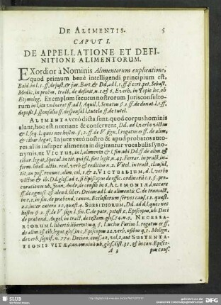 Caput I. De Appellatione Et Definitione Alimentorum