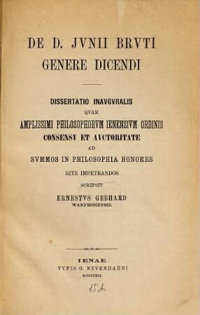 De D. Iunii Bruti genere dicendi
