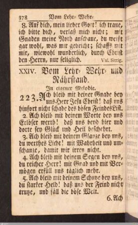 Vom Lehr- Wehr- und Nährstand.