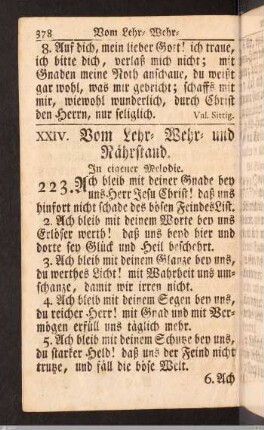 Vom Lehr- Wehr- und Nährstand.