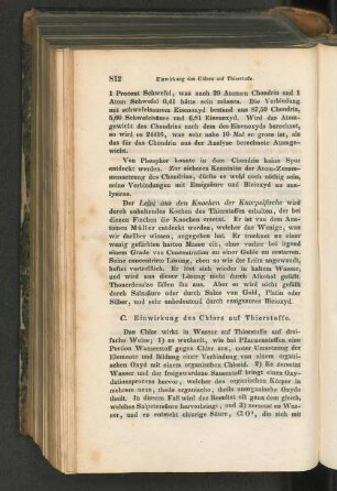 C. Einwirkung des Chlors auf Thierstoffe.