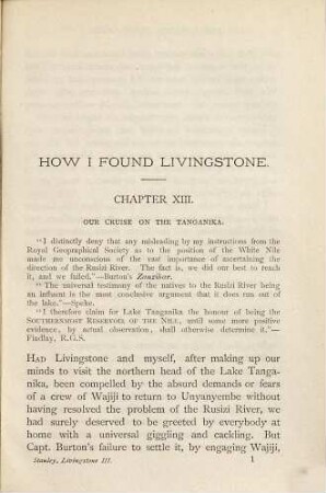 How I found Livingstone : travels, Adventures, and Discoveries in Central Africa; including four Months' Residence with Dr. Livingstone. 3