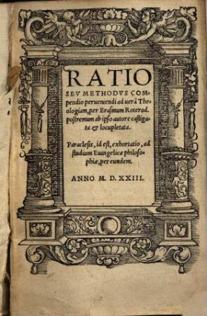 Ratio Sev Methodvs Compendio perueniendi ad uera[m] Theologiam