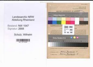 Entnazifizierung Wilhelm Schulz , geb. 17.11.1893 (Hausmeister)