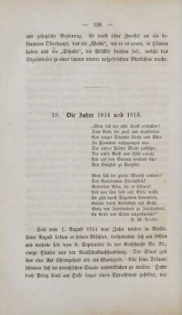 19. Die Jahre 1814 und 1815