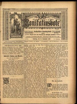 Erste Ausgabe vom Sonntag, den 22. September 1907.