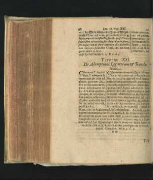 Titulus XXI. De Ademptione Legatorum & Translatione.