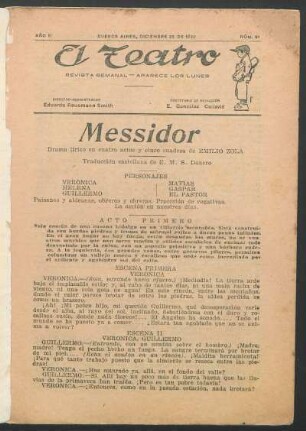 1922009100: Messidor : drama lírico en cuatro actos y cinco cuadros
