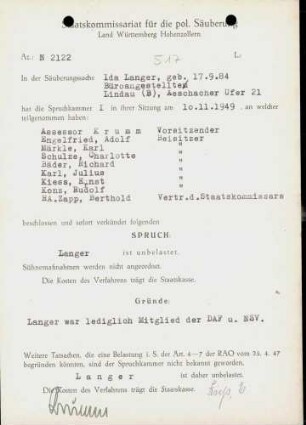 Langer, Ida