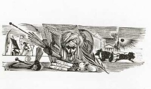 Schlußvignette zu Nikolai Gogol: Das Bildnis. Holzstich von Alexej Krawtschenko; 1923. Staatsverlag für schöne Literatur, Moskau 1928