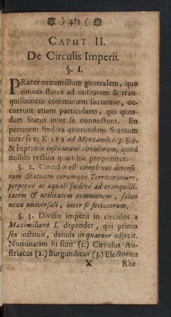 Caput II. De Circulis Imperii.
