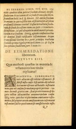 De Exhaeredatione liberorum. Titulus XIII.