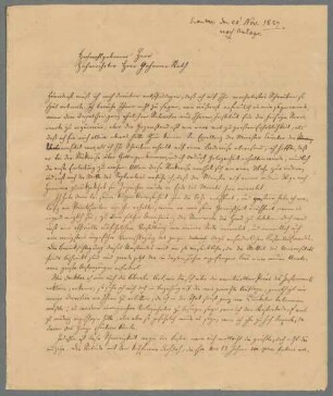 Carl Friedrich Gauß (1777-1855) Autographen: Brief von Carl Friedrich Gauß an Joseph von Utzschneider - BSB Autogr.Cim. Gauß, Carl Friedrich.1