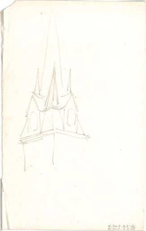 Schmidt, Friedrich von; Skizzen und Reisezeichnungen - Turm (Perspektive)