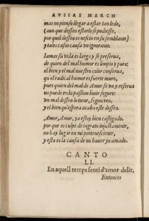 Canto LI. En aquell temps sentí d'amor delit [ - ] Canto LX. Ia tots mos cants me plau metre &c.