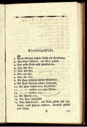 Kleidungsstücke.