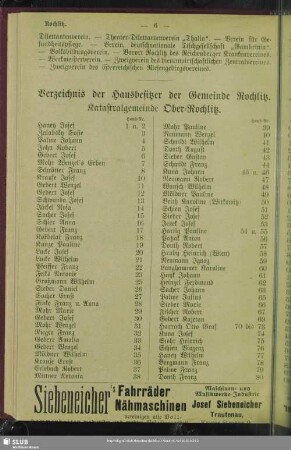 Häuserbuch : Verzeichniß der Hausbesitzer der Gemeinde Rochlitz