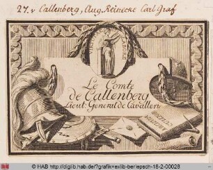 Exlibris des Grafen August Reinecke Carl von Callenberg