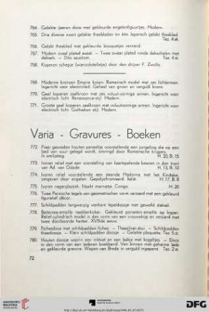 Varia - Gravures - Boeken (Nr. 772-791)