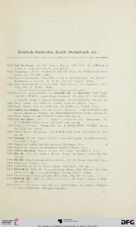 Römisch-Deutsches Reich, Oesterreich etc. (Nr. 13240-15800)