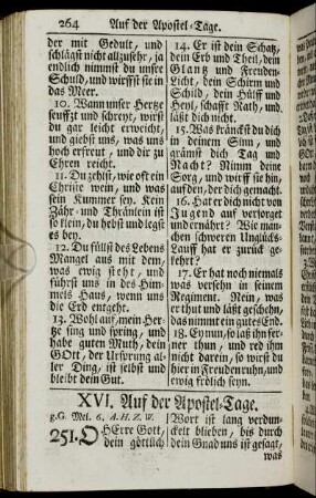 XVI. Auf der Apostel-Tage.