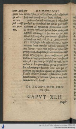 Caput XLII. De Exceptione contra testes.