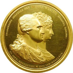 König Friedrich August I. - 50-jähriges Regierungsjubiläum und Goldene Hochzeit mit Königin Maria Amalie Auguste